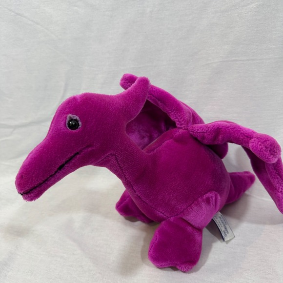 Vintage 1985 Animal Play Things Dinosaur Pterodactyl Stuffed Animal Plush Purple - Picture 2 of 8